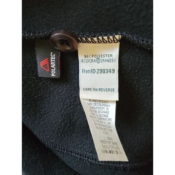 L. L. Bean M Fleece Jacket Women Size M Black Long‎ Sleeve Pockets Button Up - Picture 5 of 5